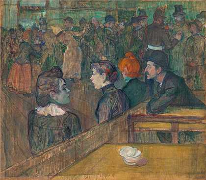 亨利·德·图卢兹-劳特累克（Henri de Toulouse-Lautrec法国画家）-(红磨坊德拉加莱特 (1889))