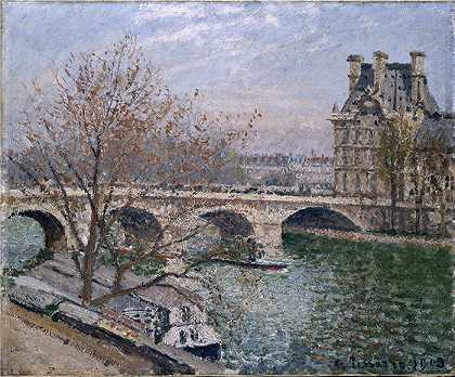卡米尔·毕沙罗（Camille Pissarro，法国画家）-(皇家桥和植物馆（1903年）)