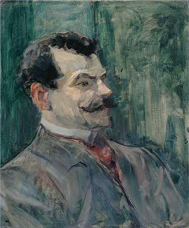 亨利·德·图卢兹-劳特累克（Henri de Toulouse-Lautrec法国画家）-(安德烈·里瓦肖像 (1901))