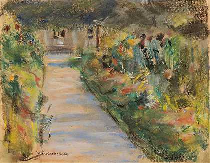 马克斯·利伯曼（Max Liebermann，德国画家）作品赏析-(Wannsee至东南的公用事业花园（1924年）)