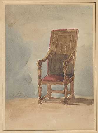 大卫·考克斯（David Cox，英国画家）-(古董扶手椅的研究（1849 年）)