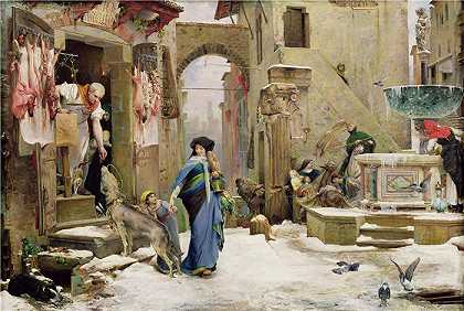 卢克-奥利维尔·默森（Luc-Olivier Merson，法国画家 ）-(阿古比奥之狼 (1877))