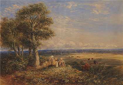 大卫·考克斯（David Cox，英国画家）-(云雀 (1848))