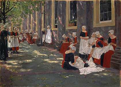 马克斯·利伯曼（Max Liebermann，德国画家）作品赏析-(阿姆斯特丹孤儿院庭院（1881 – 1882 年）)