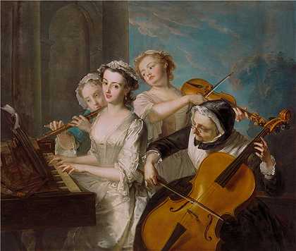 菲利普·梅西耶（Philippe Mercier，法国画家）-(听觉（1744 年至 1747 年）)