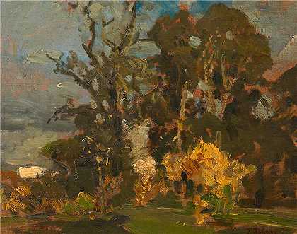 蒂娜·布劳（ Tina Blau，奥地利画家）-(秋天的森林草地（1879）)