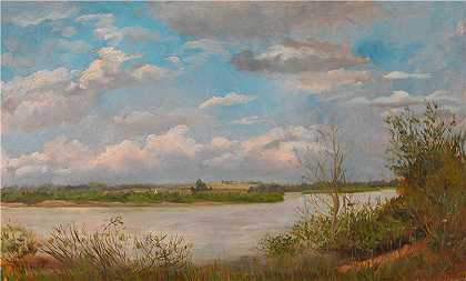 蒂娜·布劳（ Tina Blau，奥地利画家）-(多瑙河景观（约1865年）)