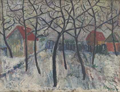 赛普里安·马耶尼克（Cyprián Majerník,斯洛伐克画家）-(花园里的树（1933）)