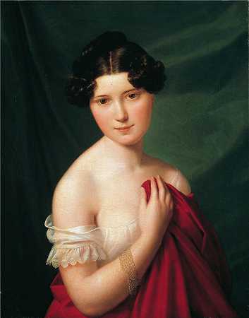 费迪南德·乔治·沃尔德米勒（Ferdinand Georg Waldmuller,奥地利画家）作品–宫廷女演员苏菲·穆勒 (1822)