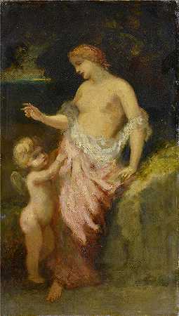 纳西斯·迪亚兹·德·拉·佩纳（Narcisse-Virgile Diaz de la Peña，法国画家）作品-(金星和丘比特)