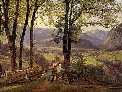 费迪南德·乔治·沃尔德米勒（Ferdinand Georg Waldmuller,奥地利画家）作品–伊舍的景色（1838 年）