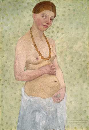 保拉·莫德松-贝克尔（Paula Modersohn-Becker，德国画家）-(结婚六周年自画像（1906年）)