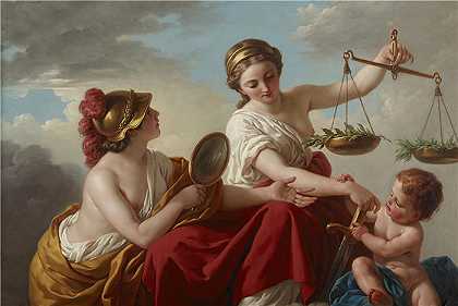 路易斯-让-弗朗索瓦·拉格尼（Louis-Jean-François Lagrenée，法国画家）-(因清白而解除武装并因审慎而受到称赞的正义（1766 年）)