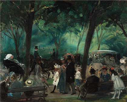 威廉·格拉肯斯（William Glackens，美国画家 ）-(中央公园大道（约 1905 年）)