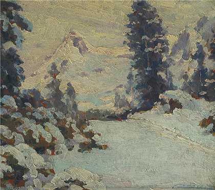 ĽudovítČordák（匈牙利画家）-(冬季风景（1925-1930）)