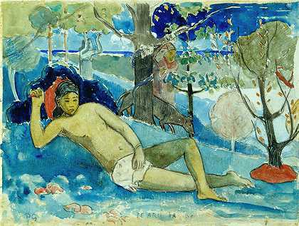 保罗·高更（Paul Gauguin，法国画家）-(美丽的女王或高贵的女王（1896-1897）)