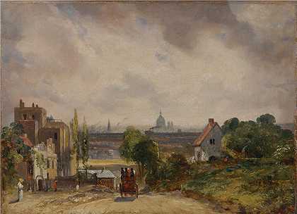 约翰·康斯特布尔（John Constable，英国画家）-(理查德斯蒂尔爵士的小屋，汉普斯特德 (1831-1832))