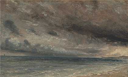 约翰·康斯特布尔（John Constable，英国画家）-(暴风雨之海，布莱顿（约 1828 年）)