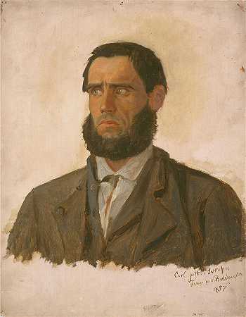 阿道夫·泰德曼（ Adolph Tidemand，挪威画家）-(囚犯卡尔·古斯塔夫·斯文森的肖像（1857 年）)