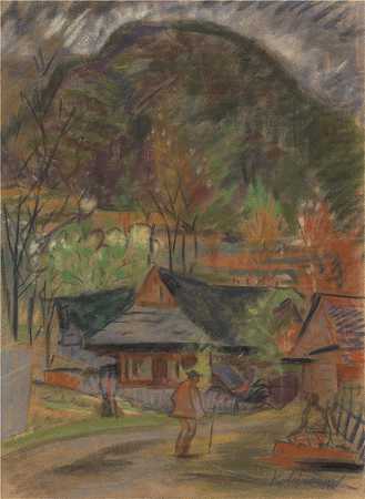 阿诺德·彼得·魏斯-库宾赞（Arnold Peter Weisz-Kubínčan，斯洛伐克画家）-(在一个村庄 (1933))