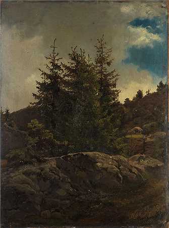 阿道夫·泰德曼（ Adolph Tidemand，挪威画家）-(哈林达尔内斯的风景（1848 年）)