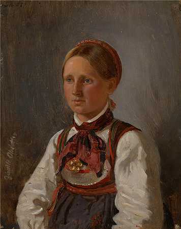 阿道夫·泰德曼（ Adolph Tidemand，挪威画家）-(来自 Tinn 的 Gunild Olsdatter 肖像（1848 年）)