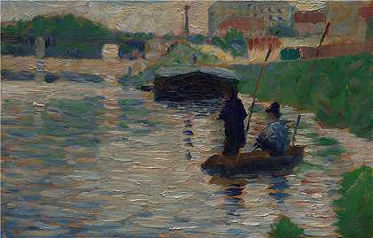 乔治·修拉（Georges Seurat，法国画家）-(塞纳河的景色（1882-83）)