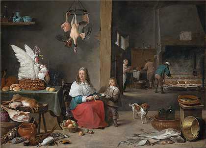 大卫·特尼尔斯（David Teniers the Younger，比利时画家）-(厨房内饰 (1644))