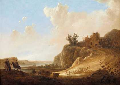 阿尔伯特·库普（Aelbert Cuyp，荷兰画家 ）-(山景与城堡遗址 (1640 – 1650))