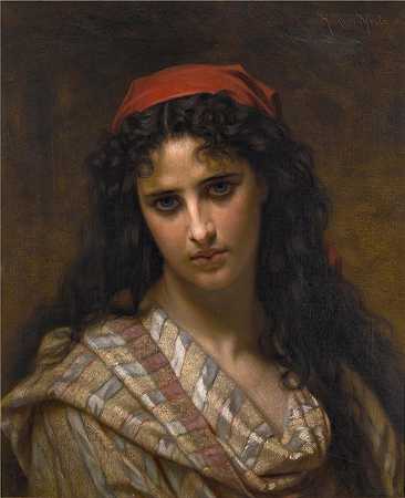 于格·梅尔（Hugues Merle,法国画家）-(罕见的美女（1871）)