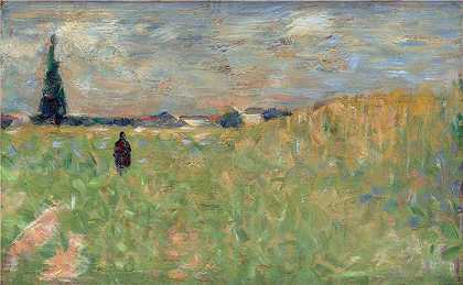 乔治·修拉（Georges Seurat，法国画家）-(夏日风景 (1883))