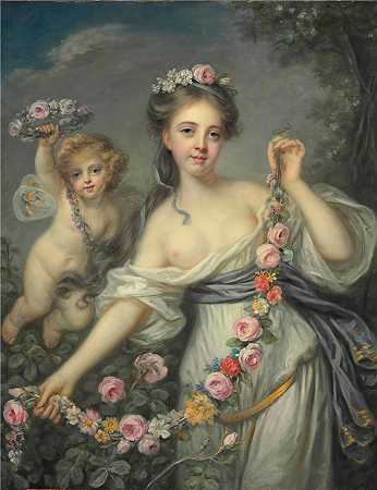 让-巴蒂斯特·格鲁兹（Jean-Baptiste Greuze，法国画家）-(植物群和和风)