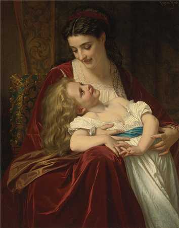 于格·梅尔（Hugues Merle,法国画家）-(母爱 (1867))