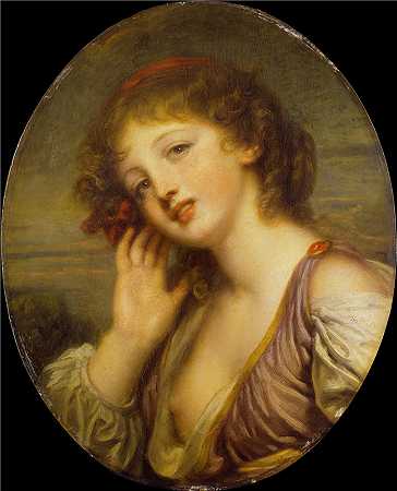 让-巴蒂斯特·格鲁兹（Jean-Baptiste Greuze，法国画家）-(倾听的女人（1780 年代）)