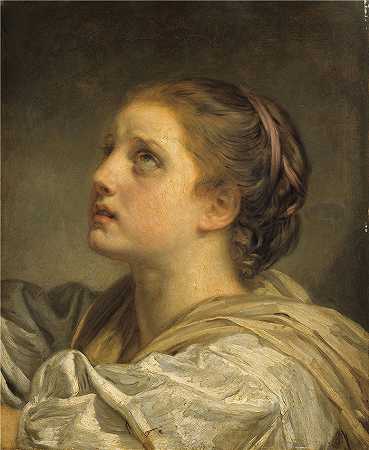让-巴蒂斯特·格鲁兹（Jean-Baptiste Greuze，法国画家）-(少女头（1775）)