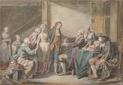 让-巴蒂斯特·格鲁兹（Jean-Baptiste Greuze，法国画家）-(婚姻契约（约 1761 年）)