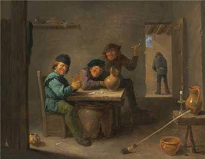 大卫·特尼尔斯（David Teniers the Younger，比利时画家）-(酒馆里的农民（约 1633 年）)