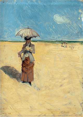 让·路易·福兰（Jean-Louis Forain，法国画家）-(在阳光下行走（约 1880-83 年）)