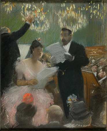 让·路易·福兰（Jean-Louis Forain，法国画家）-(管弦乐队（约 1880 年）)