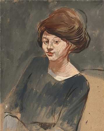 让·路易·福兰（Jean-Louis Forain，法国画家）-(一个女人的肖像)