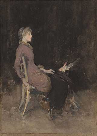 詹姆斯·麦克尼尔·惠斯勒(James McNeill Whistler，美国画家)-(黑色和金色的研究（玛奇·奥多诺霍）（1883-1884）)