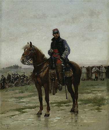 爱德华·德塔耶(Jean-Baptiste Édouard Detaille ,法国画家)-(骑警（1877）)