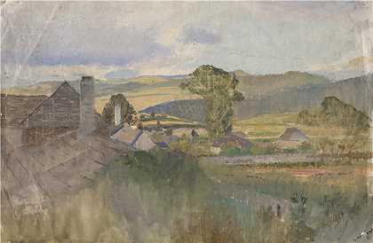 拉迪斯拉夫·梅德尼亚斯基（Ladislav Mednyánszky，匈牙利画家）-(塔特拉山下的村庄（1880-1900）)