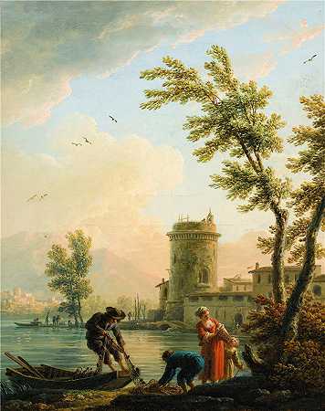 克劳德·约瑟夫·韦内特（ Claude-Joseph Vernet，法国画家）-(日出时的渔民(1))