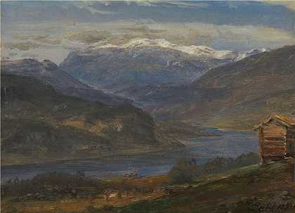 约翰·克里斯蒂安·达尔（Johan Christian Dahl，挪威画家）-(瓦尔德雷斯的耶勒景观（1850 年）)
