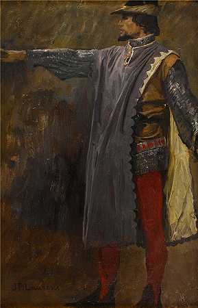 让·保罗·劳伦斯（Jean-Paul Laurens，法国画家）-(艾蒂安·马塞尔保护多芬（1889）)