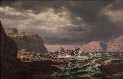 约翰·克里斯蒂安·达尔（Johan Christian Dahl，挪威画家）-(挪威海岸的海难（1832 年）)