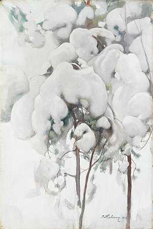 佩卡·哈洛宁(Pekka Halonen，芬兰画家）-(白雪覆盖的松树苗（1899 年）)