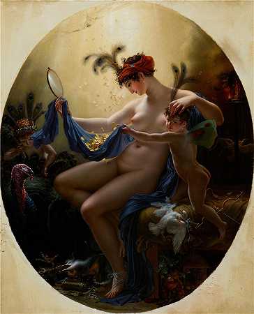 安·路易·吉罗代·特里奥松（ Anne-Louis Girodet de Roussy-Trioson，法国画家）-(Mlle 的肖像，兰格达娜厄 (1799))