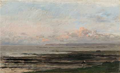 查尔斯·弗朗索瓦·杜比尼（Charles-Francois Daubigny，法国画家）-(退潮时的海滩（c. 1850 – c. 1878）)